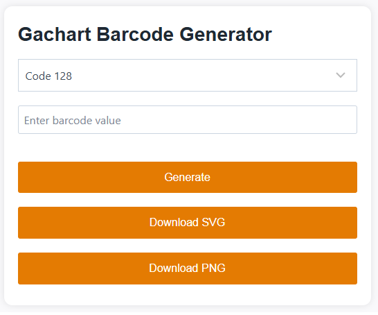 Gachart Barcode Generator Screenshot